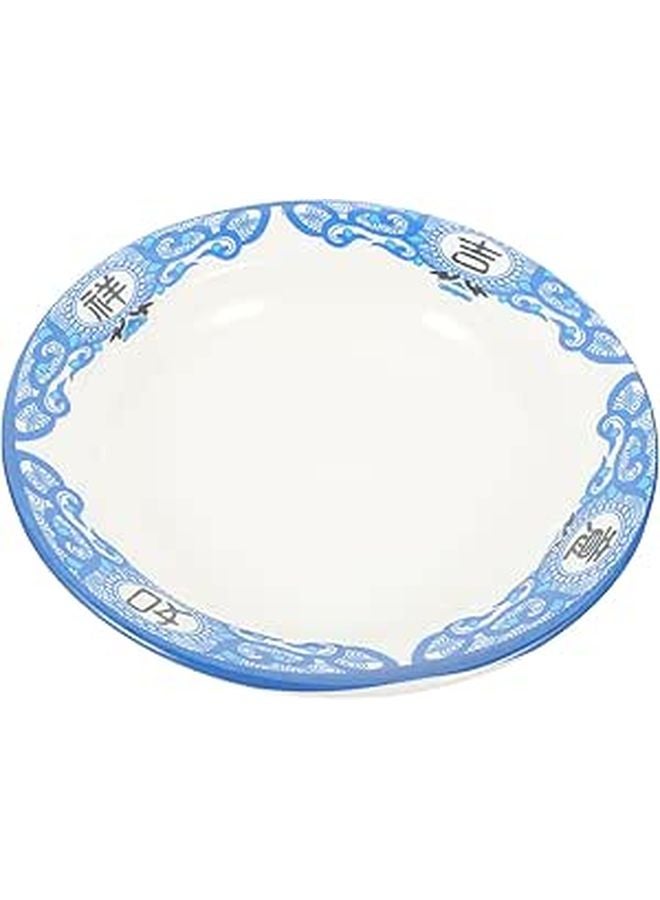 Retro Blue Melamine Snack Plate Vintage Style Appetizer Dish For Home And Restaurant - Image 1