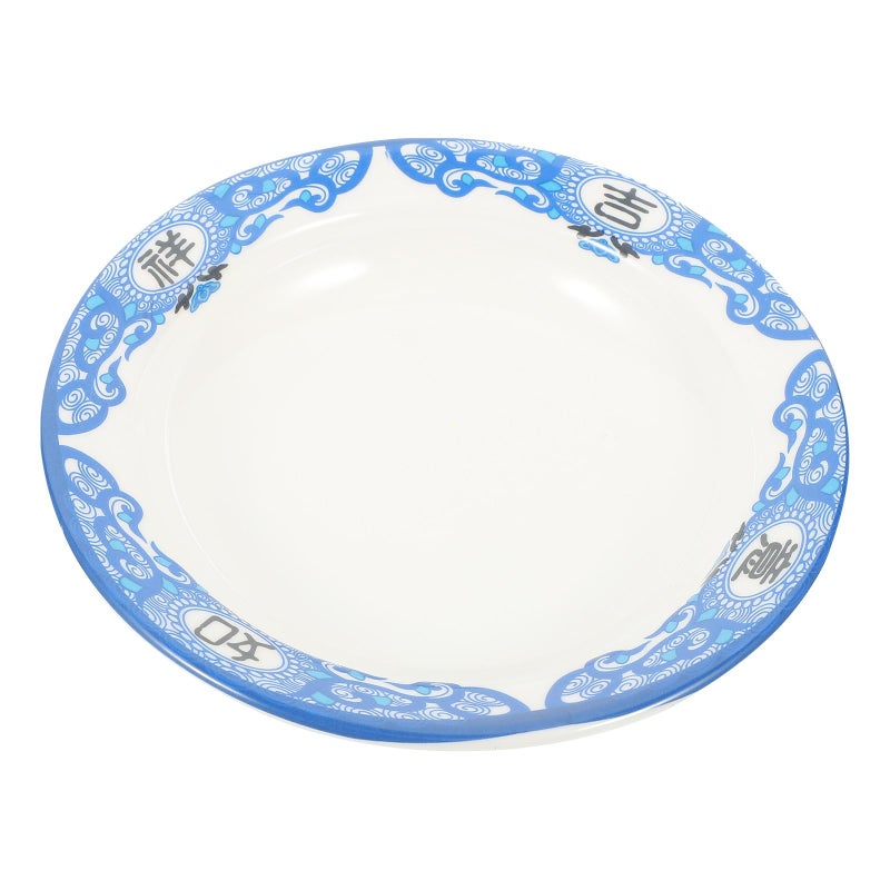 Retro Blue Melamine Snack Plate Vintage Style Appetizer Dish For Home And Restaurant - Image 2