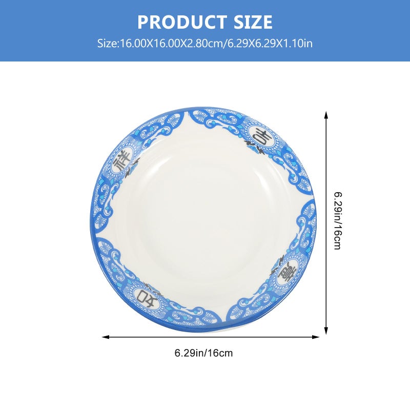 Retro Blue Melamine Snack Plate Vintage Style Appetizer Dish For Home And Restaurant - Image 3