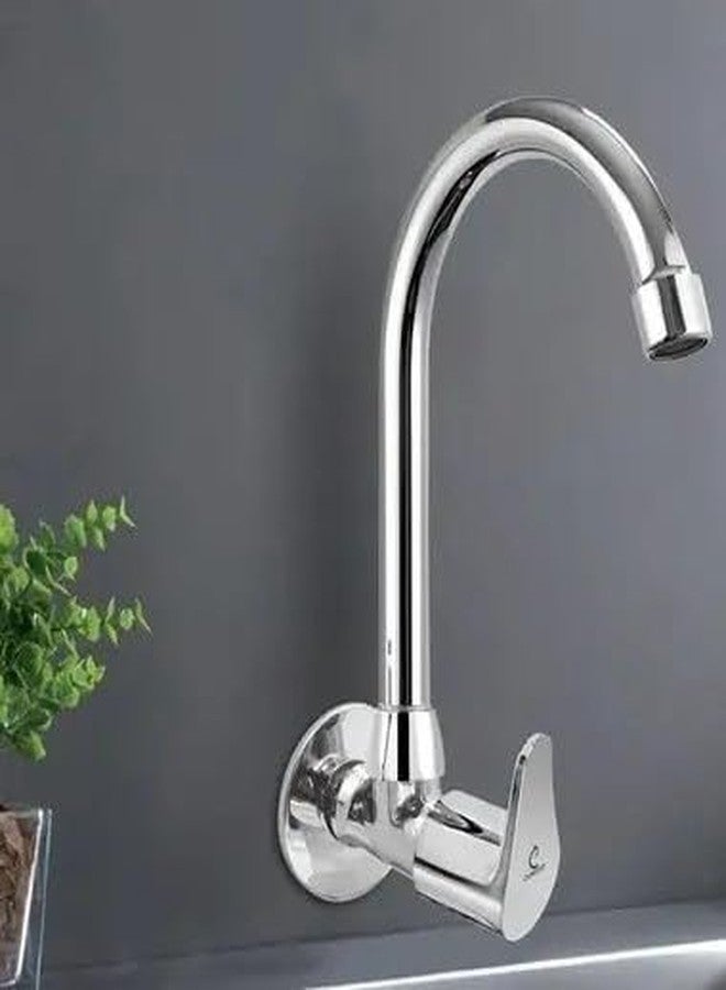 COSSIMO Fusion Zinc Alloy Wall Mounted Sink Tap with Wall Flange for Kitchen Sink (Pack of 1) - Image 1