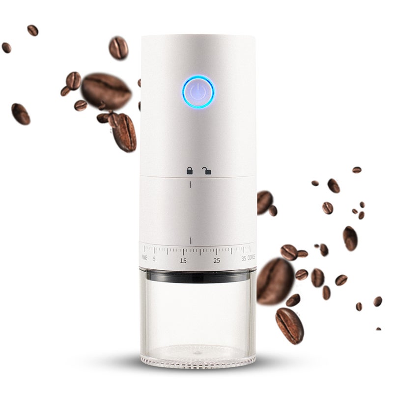 Portable Electric Burr Coffee Grinder Ceramic Burr Grinder USB Rechargeable Coffee Bean Grinder with 38 Grinding Settings Cleaning Brush Included for Coffee Espresso Latte - Image 1