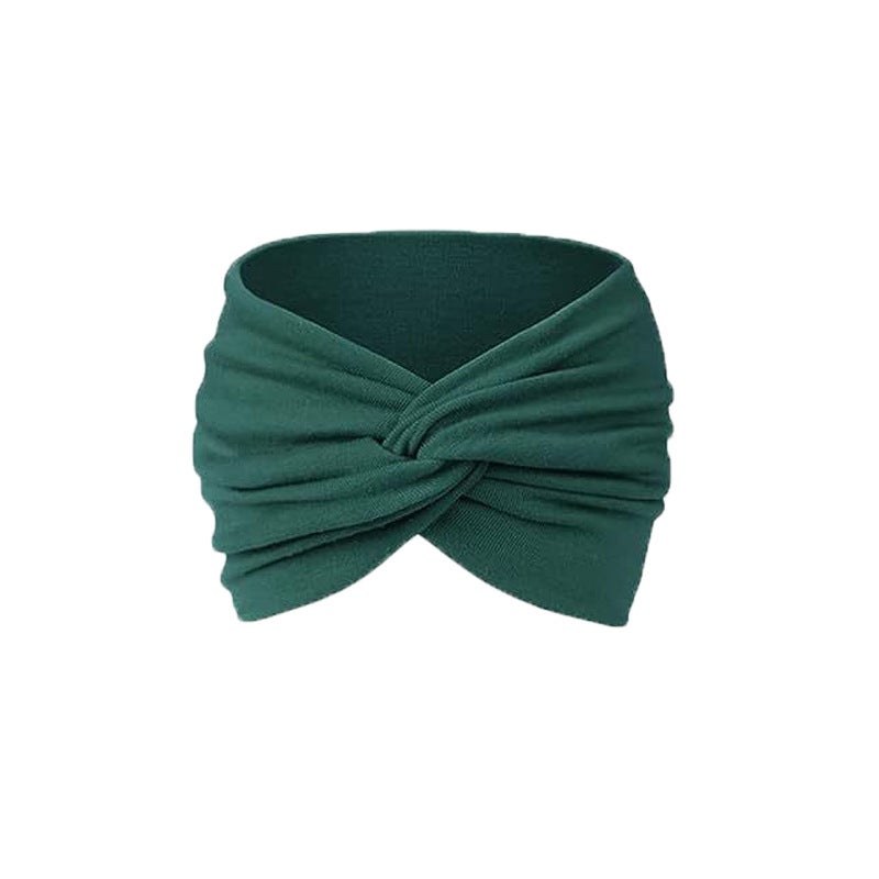 Generic Bohemian Elastic Sports Headband for Women 19# dark green 