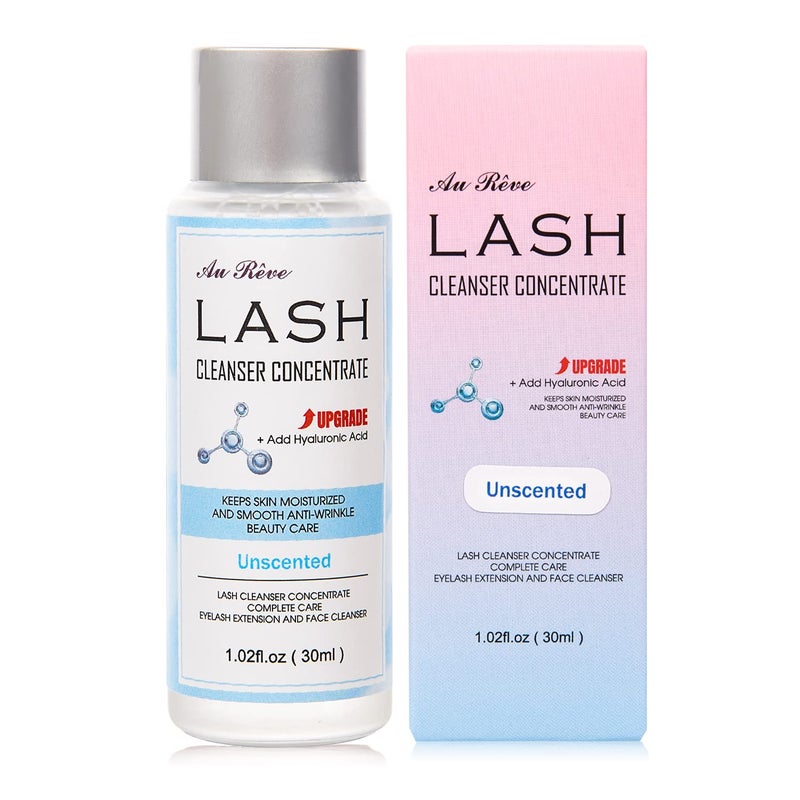 AuReve Lash Shampoo Concentrate 30ml Lash Cleanser Concentrate Add Hyaluronic Acid Oil-Free Lash Extension Shampoo Perfect for Salonï¼ŒUnscented - Image 1
