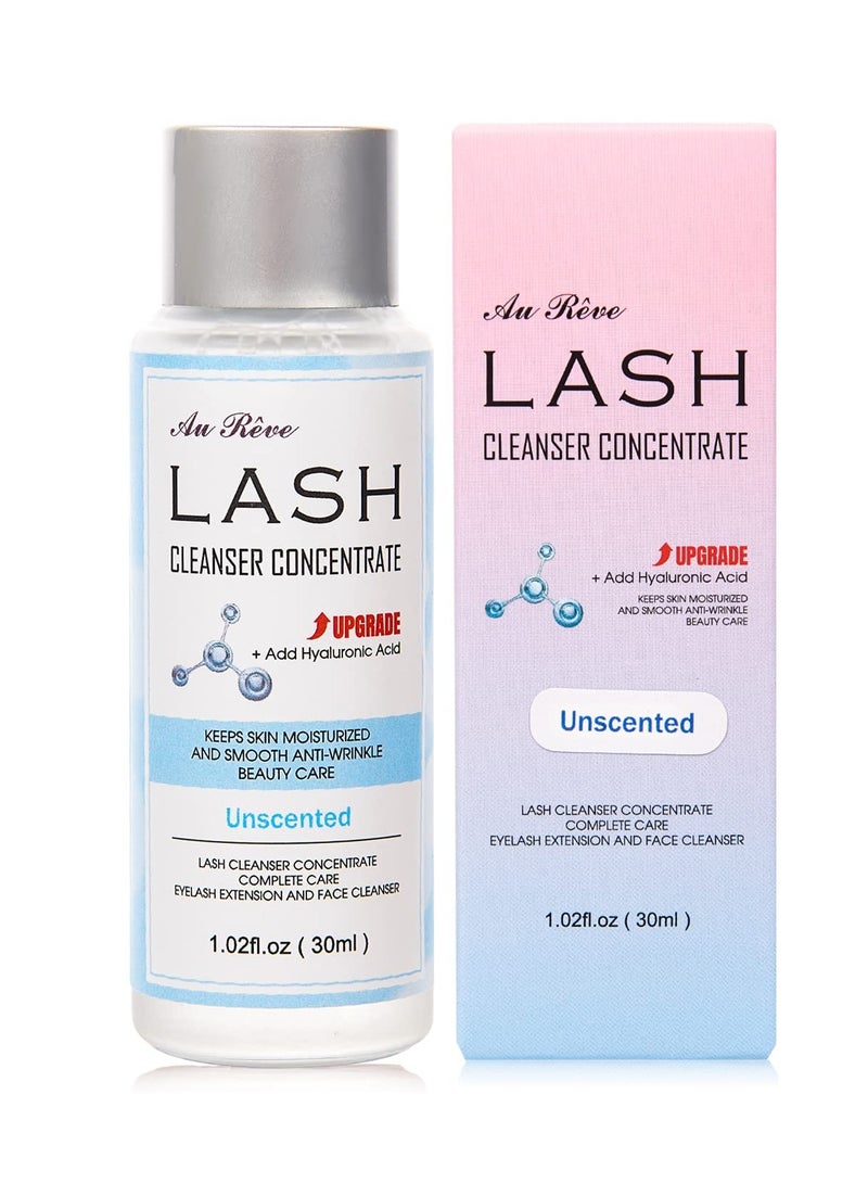 AuReve Lash Shampoo Concentrate 30ml Lash Cleanser Concentrate Add Hyaluronic Acid Oil-Free Lash Extension Shampoo Perfect for Salon，Unscented  - Image 1