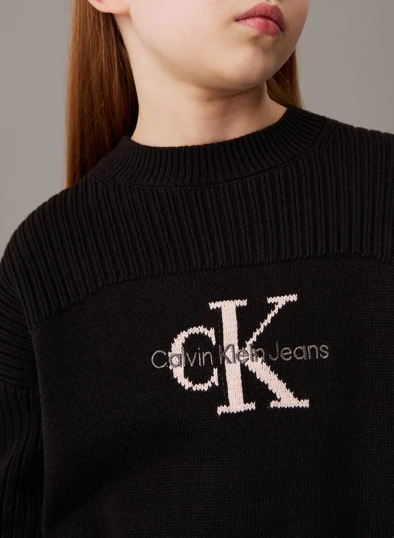 Calvin Klein Jeans Ck Black Logo Jumper for Women | Best Price UAE
