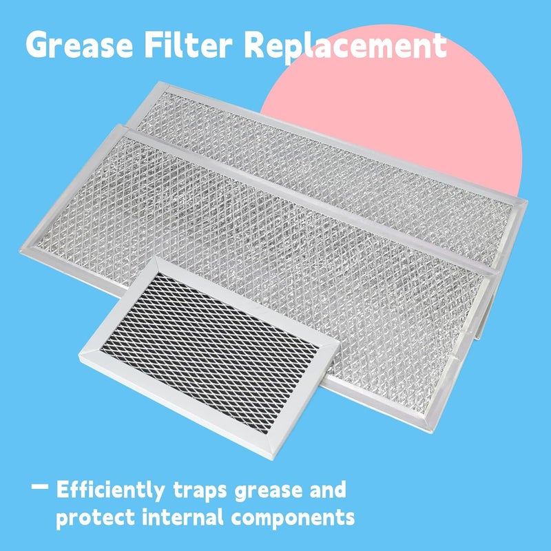 GLOXTED 3 Pcs Grease Filter Kit Compatible with GE Microwave Oven JVM6175SF1SS JVM6175SK1SS JVM6175SK2SS JVM6175SK3SS - Image 5