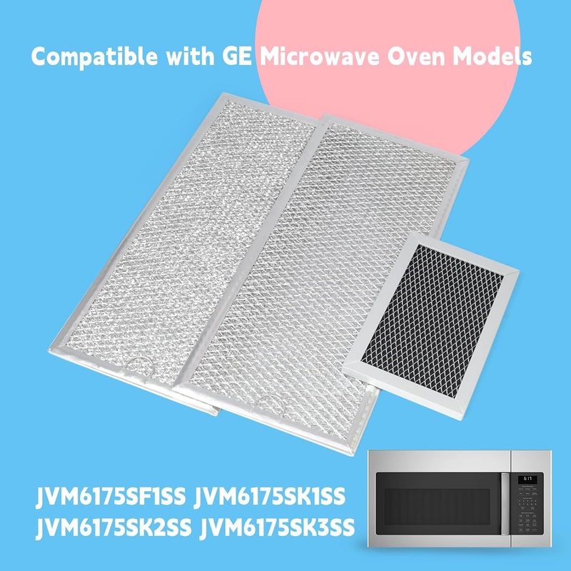 GLOXTED 3 Pcs Grease Filter Kit Compatible with GE Microwave Oven JVM6175SF1SS JVM6175SK1SS JVM6175SK2SS JVM6175SK3SS - Image 3