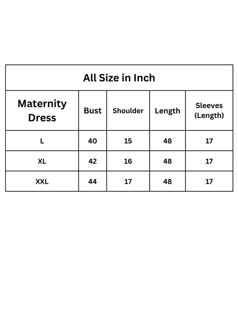 Maternity, Feeding Dress, Square Neck, 3/4 Sleeves, Blue and White, Stylish & Comfortable - Image 5