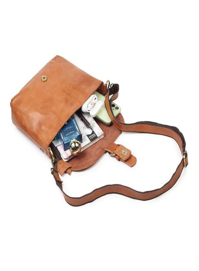 MaheTri Genuine Leather Mini Satchel Bag for Women | Premium Tan Sling Crossbody Purse | Stylish Small Handbag with Adjustable Strap for Daily Use, Travel & Office - Image 4