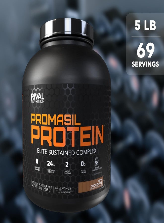 RIVAL NUTRITION مسحوق بروتين بروماسيل من رايفال نيوترشن بنكهة الفانيليا الناعمة | 5 أرطال، 69 حصة | 8 مصادر مختلفة تشمل بروتين مصل اللبن المعزول، والكازين الميسيلاري الطبيعي، وبياض البيض | 24 غرام من البروتين المستدام لكل حصة - Image 4
