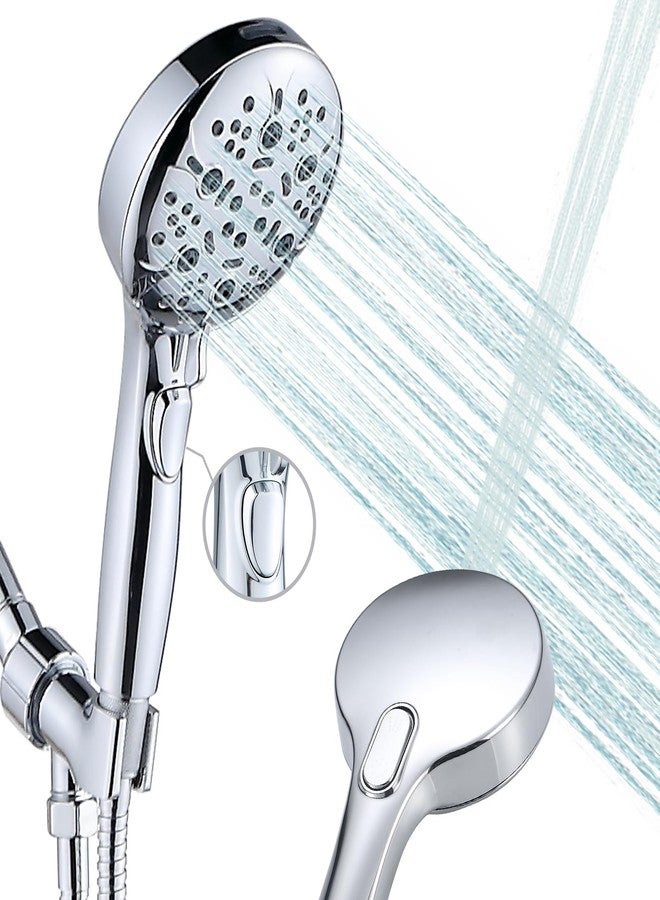 WHZeffect Hand Held Shower Head with 79 Inches Extra Long Hose,7 Modes Detachable Shower Wand with ON OFF Switch,High Pressure Handheld Shower Head with Built in Shower Sprayer,Shower Brackect,Chrome - Image 1