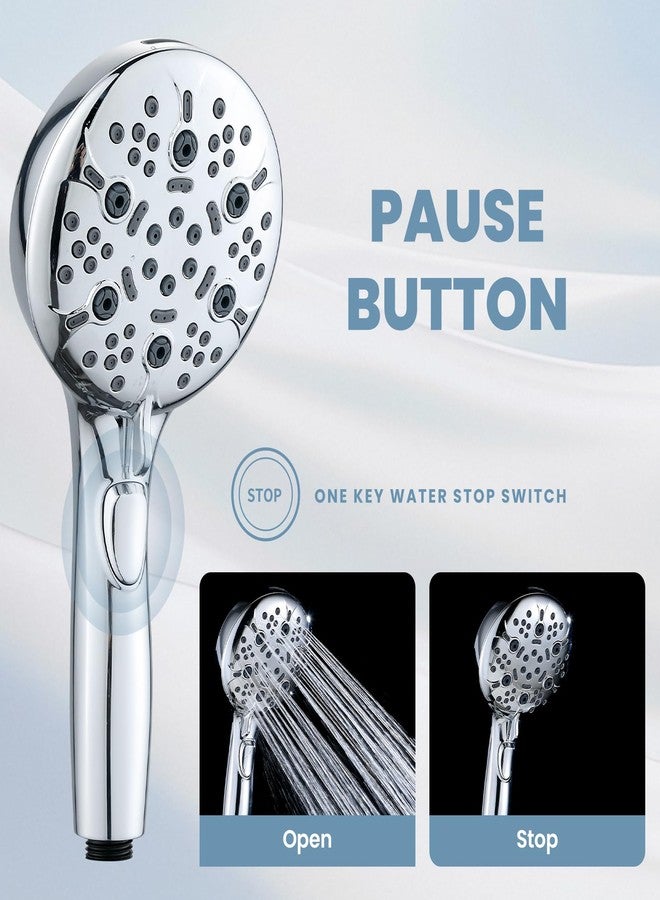 WHZeffect Hand Held Shower Head with 79 Inches Extra Long Hose,7 Modes Detachable Shower Wand with ON OFF Switch,High Pressure Handheld Shower Head with Built in Shower Sprayer,Shower Brackect,Chrome - Image 3