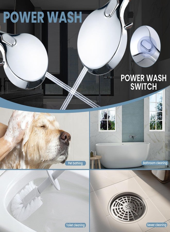 WHZeffect Hand Held Shower Head with 79 Inches Extra Long Hose,7 Modes Detachable Shower Wand with ON OFF Switch,High Pressure Handheld Shower Head with Built in Shower Sprayer,Shower Brackect,Chrome - Image 4