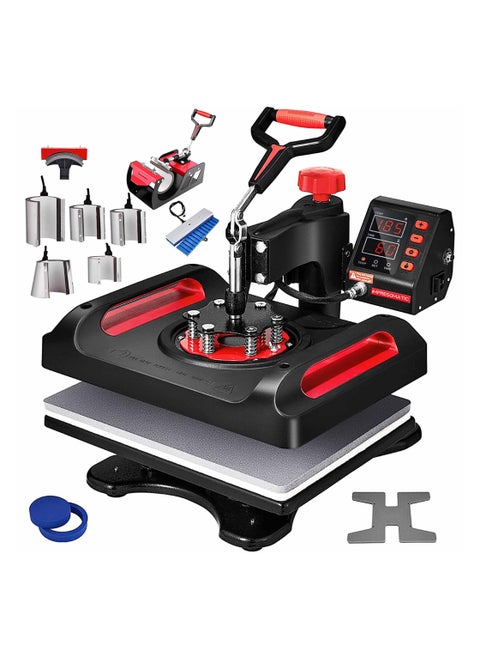 12 in 1 Heat Press Machine Digital Transfer - Multifunction Heat Transfer Sublimation Swing Away Machine 360° Rotation for T-Shirts, Mugs, Hats, Plates, Canvas Bag, Pillow, Mouse Pad With Gloves