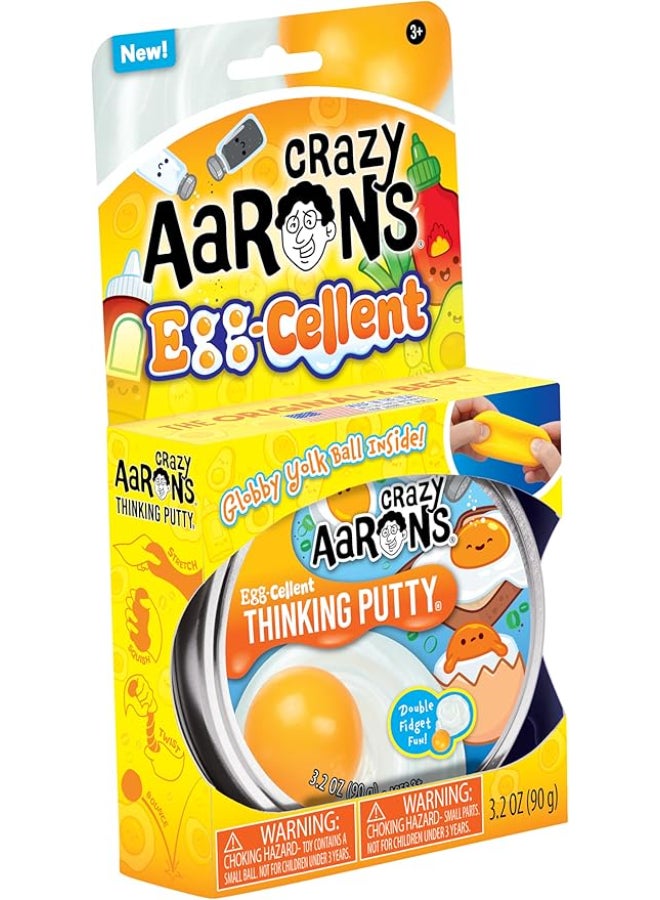 Crazy Aaron's بيض ممتاز - علبة تفكير بحجم كامل 4" | مزدوجة للعب: تتضمن "صفار" منفصل | لعبة طين فidget لتخفيف التوتر - Image 5