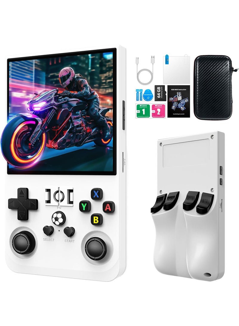 TIGER 2025 Retro Handheld Game Console with 4.0 Inch IPS Screen, Linux System, 4000mAh Battery, Built-In 64GB Memory, Portable Pocket Mini Arcade, White - Image 1