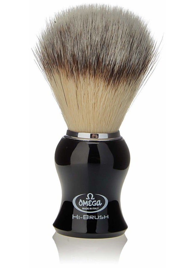 Omega Synthetic Fiber Shaving Brush with Black Plastic Handle - 1 Unit - Image 1