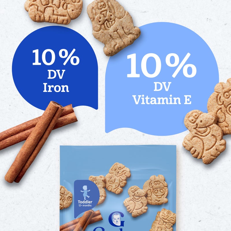 Gerber Animal Crackers, Snacks for Toddlers, Toddler Crackers, Vitamin E, Iron, Finger Foods, 4PK - Image 4