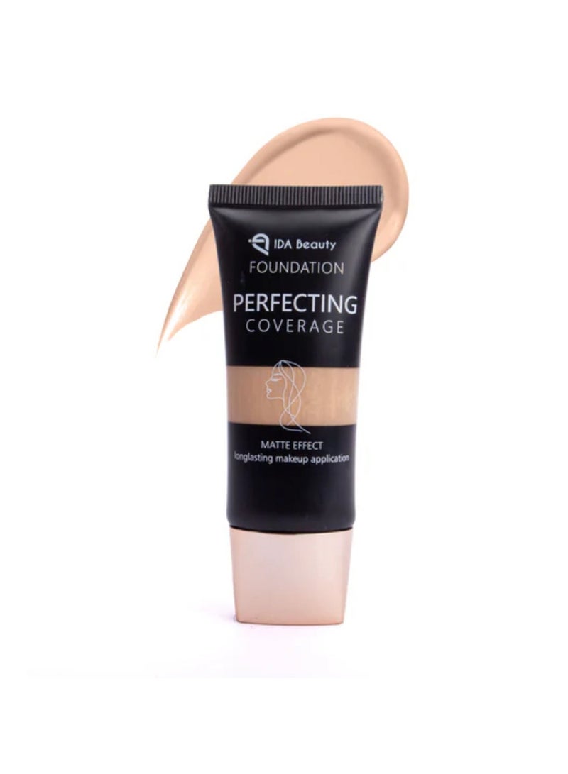 IDA Beauty Glam It! Perfecting Coverage Foundation | Full Coverage, Matte Finish, Long-Lasting, Lightweight | Vegan, Halal, Cruelty-Free (Keji) - Image 1