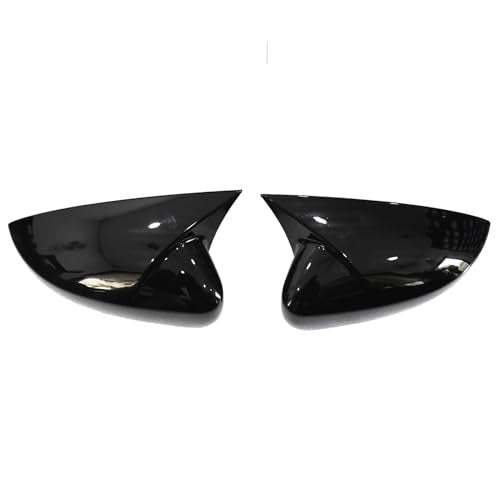KMH Batman Style Car Mirror Caps Covers Compatible with Volkswagen Polo 2015+, Vento and Ameo Car Accessories (Gloss Black) Set of 2 Pcs - Image 1