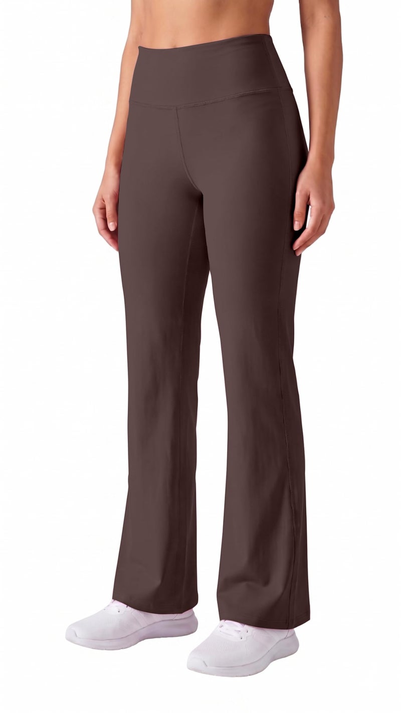 Mehrang Women Mid Rise Premium Gym/Active Wear Tights Stretchable Leggings Yoga Pants Gym Tight, (In, Alpha, L, Mud) - Image 1