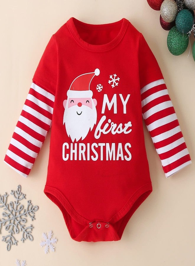 Fullfamous My First Christmas Baby Girl Boy Clothes Outfits Red Christmas 18-24 months - Image 4