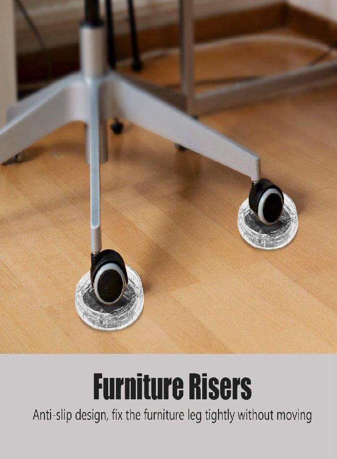 GOTOTOP Furniture Round Risers, 8pcs/Set Bedding Bed Furniture Riser,Adjustable Bed Risers Furniture Leg,Plastic Non-Slip Riser Table Lift for Sofa Table Chair Bed Desk (Transparent) - Image 2