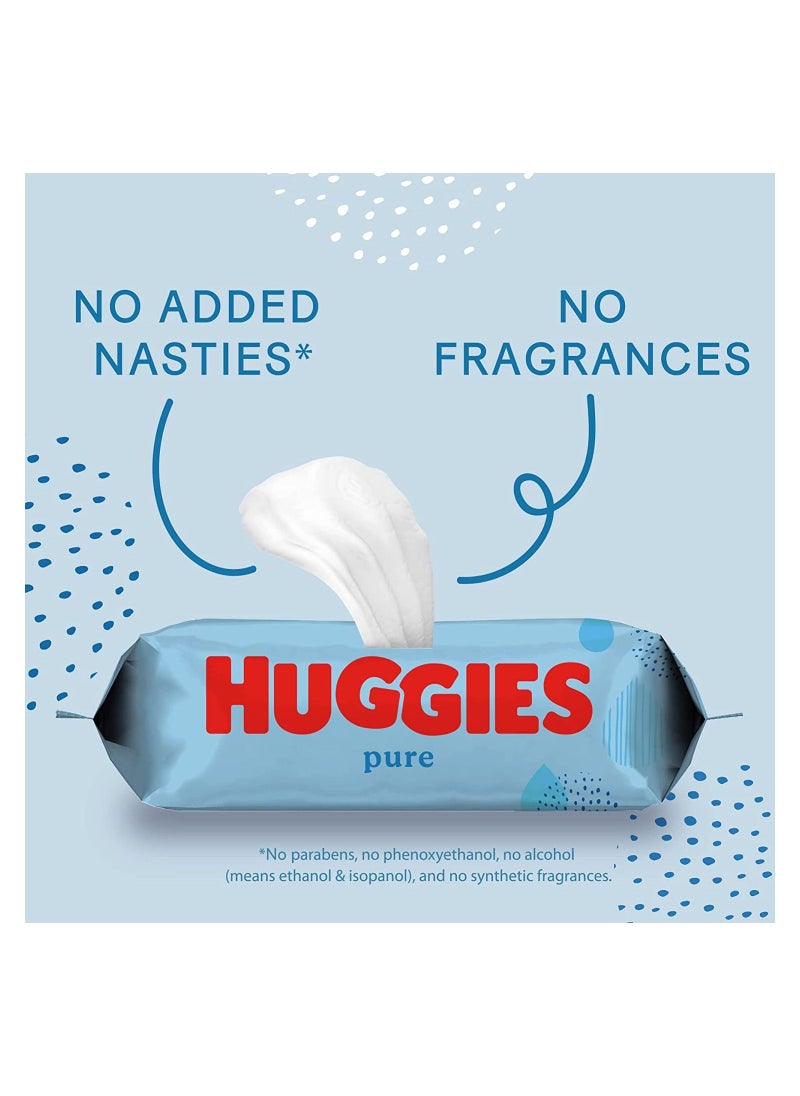 Huggies - Pure Baby Wipes With 99 Percentage Pure Water for Sensitivity (Pack of 10) - Image 1