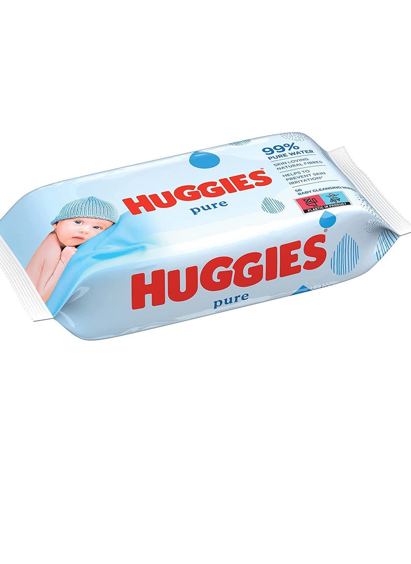 Huggies - Pure Baby Wipes With 99 Percentage Pure Water for Sensitivity (Pack of 10) - Image 1