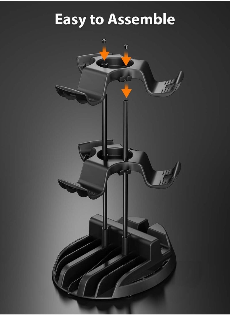STARTRC GAMES - Gaming Controller Holder, 2 Tier Universal Headphone Stand, Controller Display Stand Headset Holder, Desk Storage Organizer Gaming Accessories for Xbox/PS4/PS5/Switch/Rog Ally - Image 1