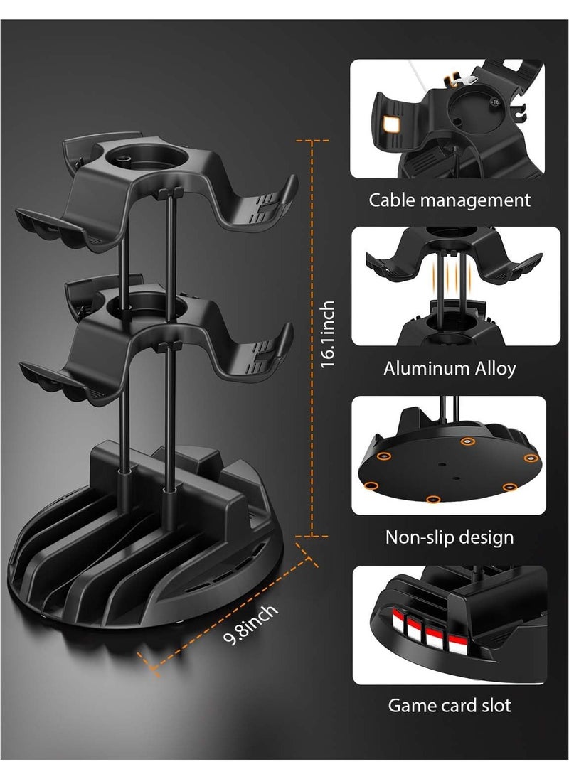 STARTRC GAMES - Gaming Controller Holder, 2 Tier Universal Headphone Stand, Controller Display Stand Headset Holder, Desk Storage Organizer Gaming Accessories for Xbox/PS4/PS5/Switch/Rog Ally - Image 1