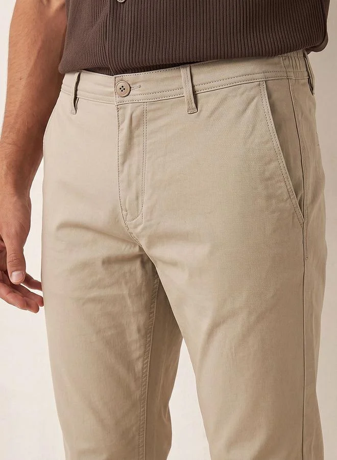Splash FAV Beige Smart Slim Fit Chinos for Men | Best Price UAE
