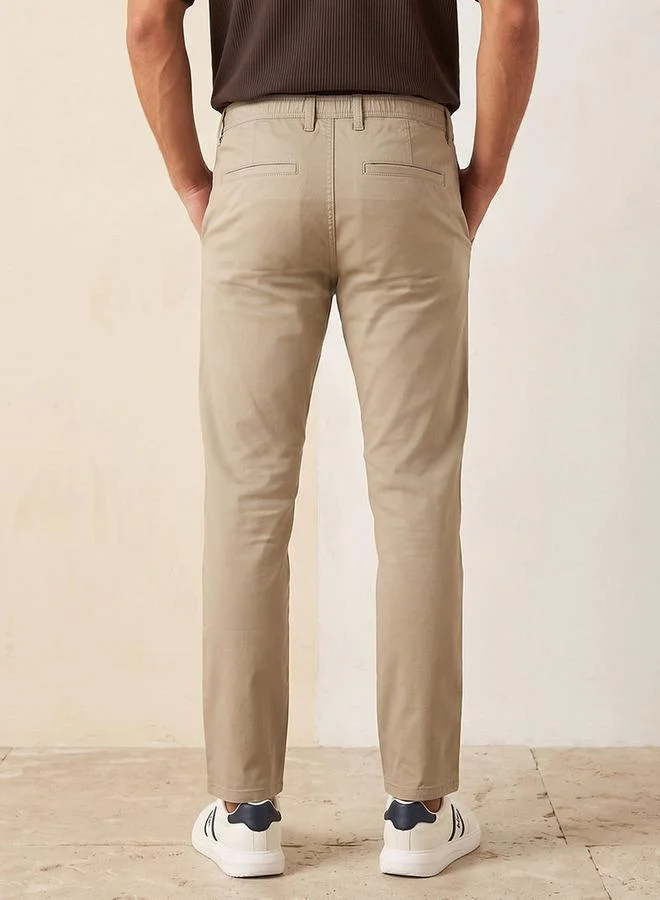 Splash FAV Beige Smart Slim Fit Chinos for Men | Best Price UAE