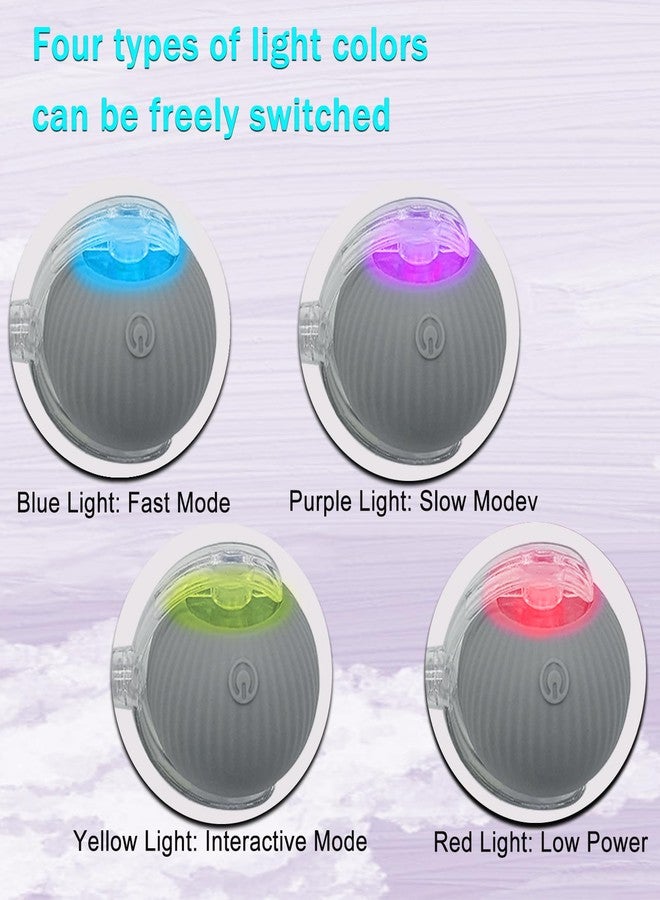 AebDerp Interactive Cat Dog Toy Ball: Indoor Small Automatic Moving Smart Rolling Fun Pet Game with Led Light and String Tail for Motion Activated, Cute Kitten Puppy Present, Exercise Wheel Supplies (Grey) - Image 4