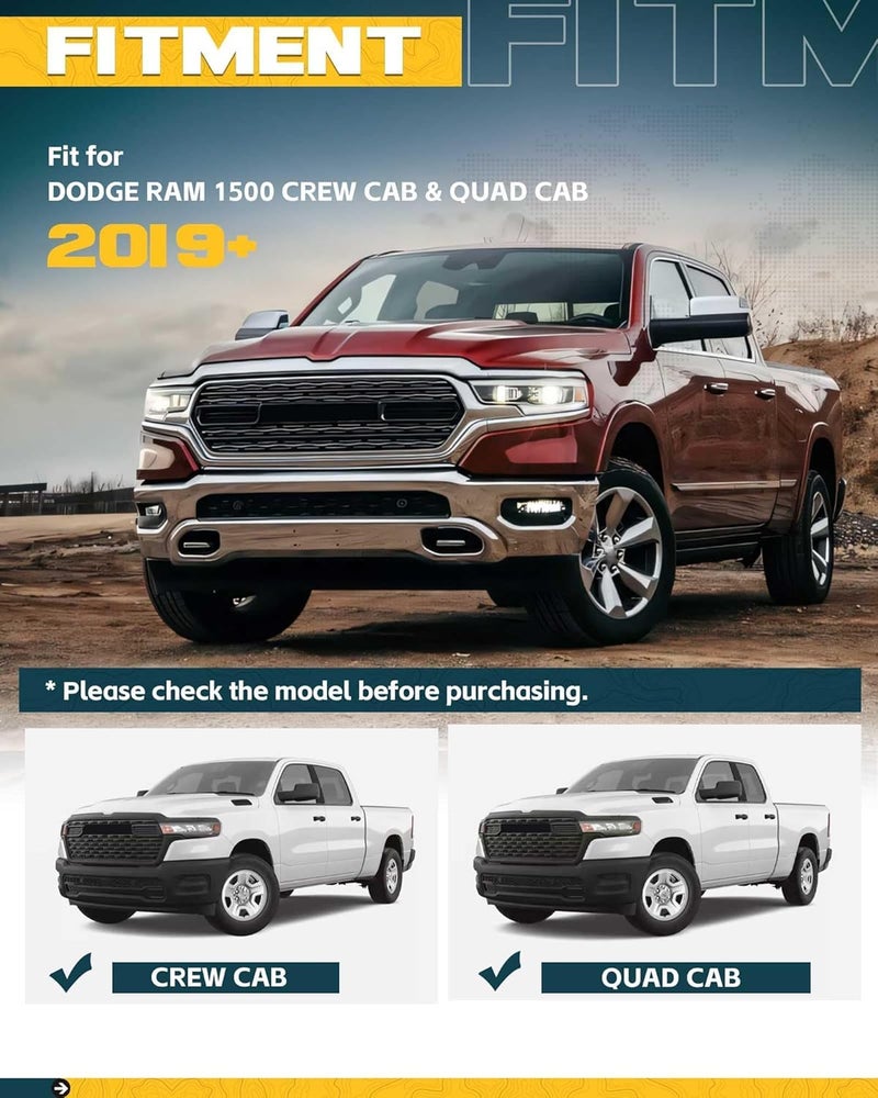 Trumgeta 6" EZ Side Steps Fit for 2019-2026 Dodge Ram 1500 Crew Cab Quad Cab, No Drill Truck Aluminum Running Boards, 350 lbs Per Panel Black Nerf Bars Ram Accessories - Image 3