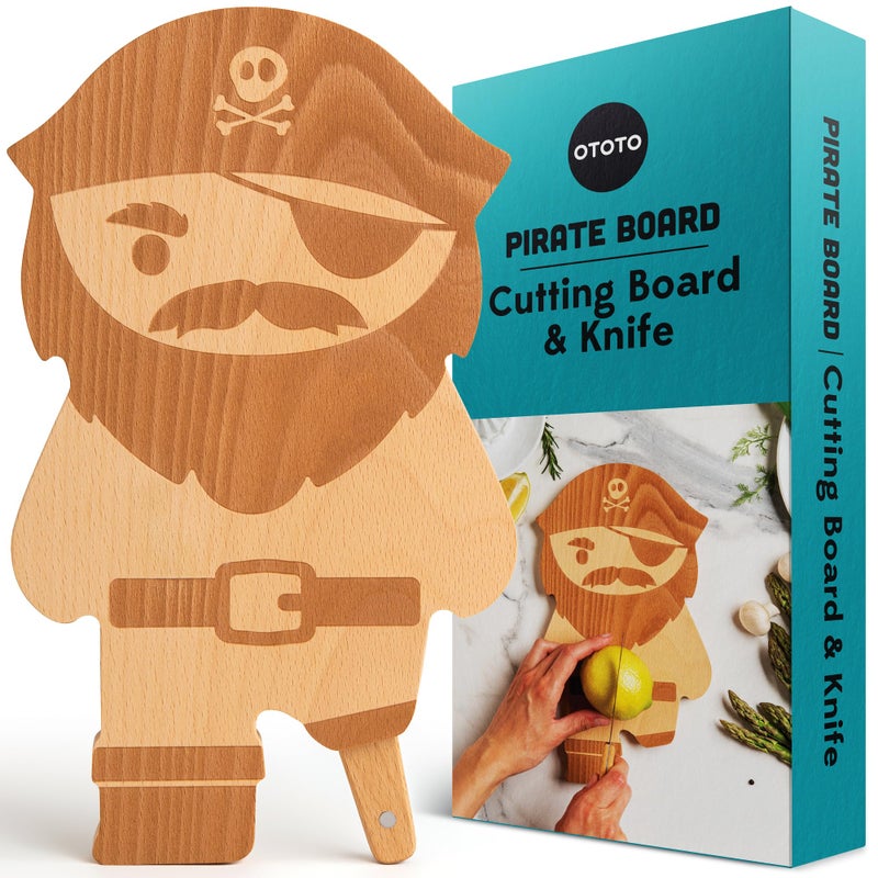 OTOTO Cutting Board Wooden  Plastic Cutting Boards for Kitchen Fun  Spooky Kitchen Gadgets Housewarming  Goth Gifts Dishwasher Safe Pirate Wood