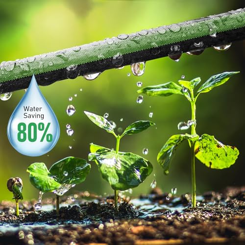 PUUKU Flat Soaker Hose 25ft for Garden and Lawns, 80% Water-Saving Drip Irrigation Hose with Anodized Aluminum Ends, Flexible Leakproof Double Layer Gardening Hoses ﻿ - Image 2