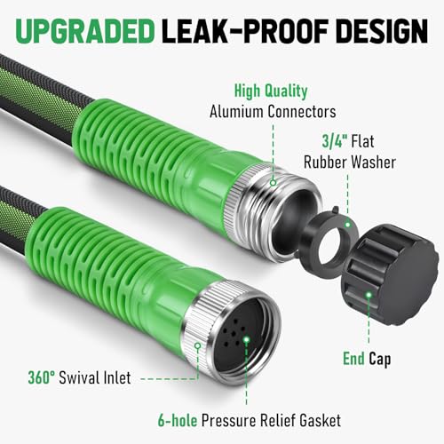 PUUKU Flat Soaker Hose 25ft for Garden and Lawns, 80% Water-Saving Drip Irrigation Hose with Anodized Aluminum Ends, Flexible Leakproof Double Layer Gardening Hoses ﻿ - Image 3