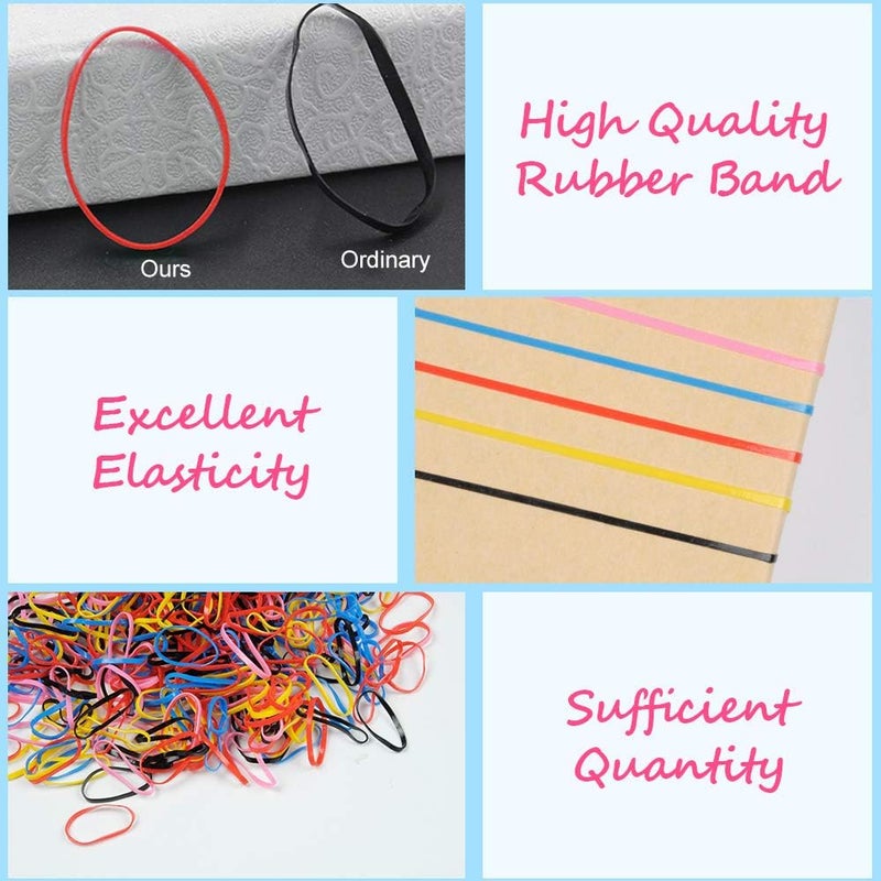 أربطة شعر مطاطية ملونة صغيرة للأطفال | 1000 قطعة من أربطة الشعر المرنة | مثالية للتضفير، ذيل الحصان، والتسريحات العلوية | أربطة شعر لطيفة بدون ضرر للشعر الناعم، الرقيق، القصير والمجعد | إكسسوارات شعر ممتعة للمدرسة، الحفلات والتسريحات اليومية - Image 3