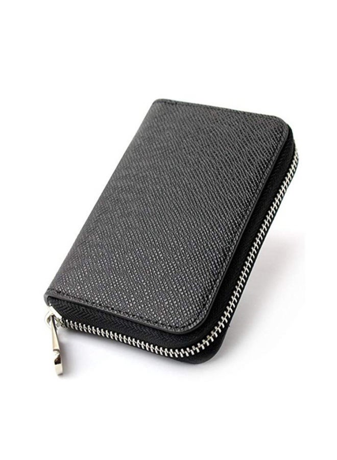 Ladies Short Clip Handheld Small Wallet Men's Cross Stitch Coin Purse Hard Coin Bag Fashionable Compact Money Holder-Color:Black [blue Lining] In Stock - Image 2