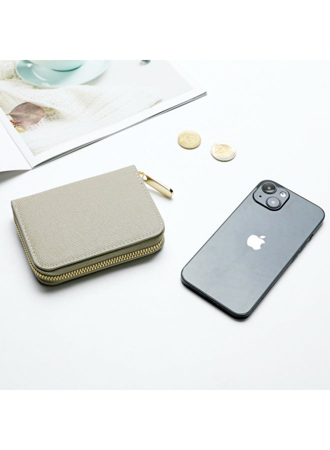 Ladies Short Clip Handheld Small Wallet Men's Cross Stitch Coin Purse Hard Coin Bag Fashionable Compact Money Holder-Color:Black [blue Lining] In Stock - Image 5