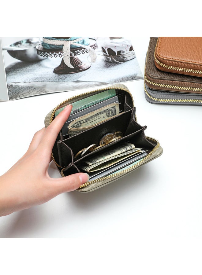 Ladies Short Clip Handheld Small Wallet Men's Cross Stitch Coin Purse Hard Coin Bag Fashionable Compact Money Holder-Color:Black [blue Lining] In Stock - Image 3
