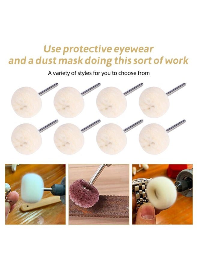 YIEPET 20pcs 3/32inch （2.35mm Mandrel） Cotton Polishing Buffing Wheel，Wool Felt Cotton Polishing Buffing Wheel Rotary Buffing Tools，Watch Polishing Kit - Jewelry Polishing Kit - Image 4