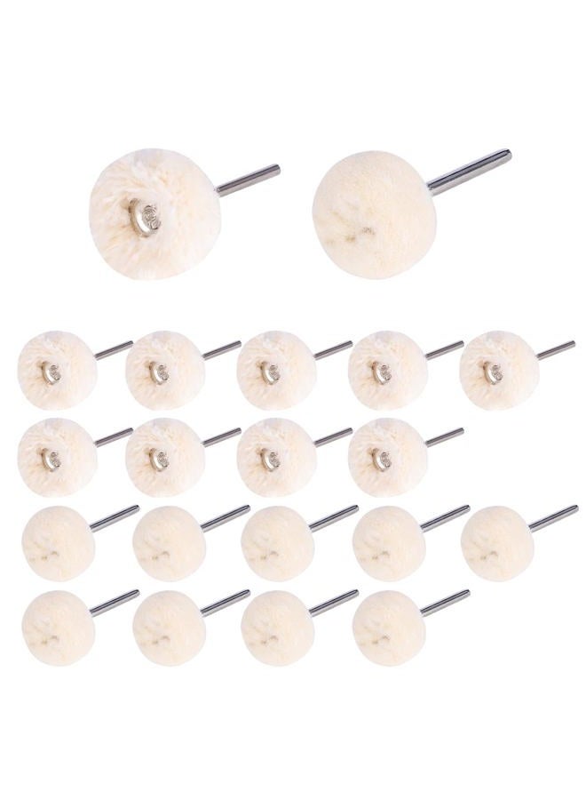 YIEPET 20pcs 3/32inch （2.35mm Mandrel） Cotton Polishing Buffing Wheel，Wool Felt Cotton Polishing Buffing Wheel Rotary Buffing Tools，Watch Polishing Kit - Jewelry Polishing Kit - Image 1