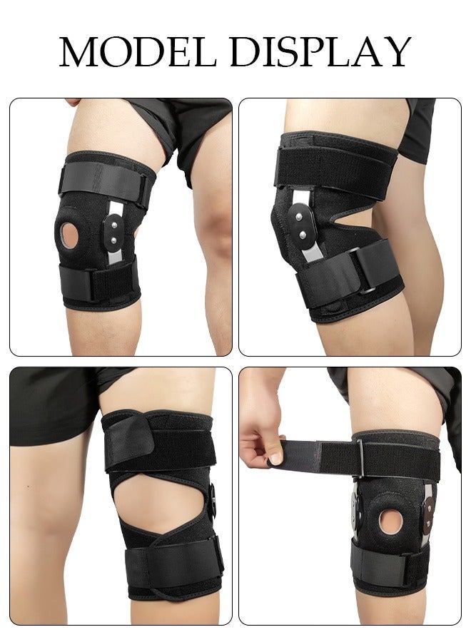 Knee Pad Knee Brace with Side Stabilizers and Patella Gel Pads Adjustable Compression Knee Support Braces for Knee Pain Meniscus Tear ACL MCL Arthritis Joint Pain Relief Injury Recovery - Image 2