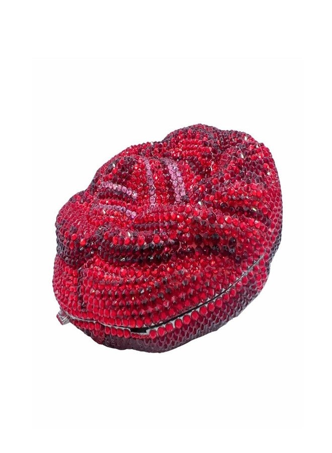 DEBIMY Luxury 3D Rose Flower Clutch Purse for Women Full Crystal Handbag Party Diamond Evening Bag Mini Wedding Purse, Red - Image 4