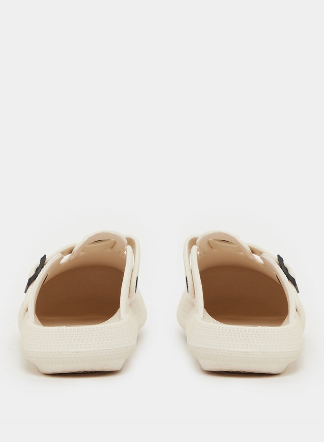 Styli Textured Buckle Embellished Slip On Sandals - Image 5