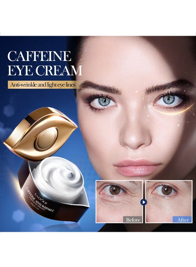 SADOER Caffeine Anti-Wrinkle Firm Eye Cream，for Dark Circles and Puffiness - Dark Circles Under Eye Treatment Serum to Reduce Wrinkles, Fine Lines, and Eye Bags, Hydrate Eye Area 20g - Image 1