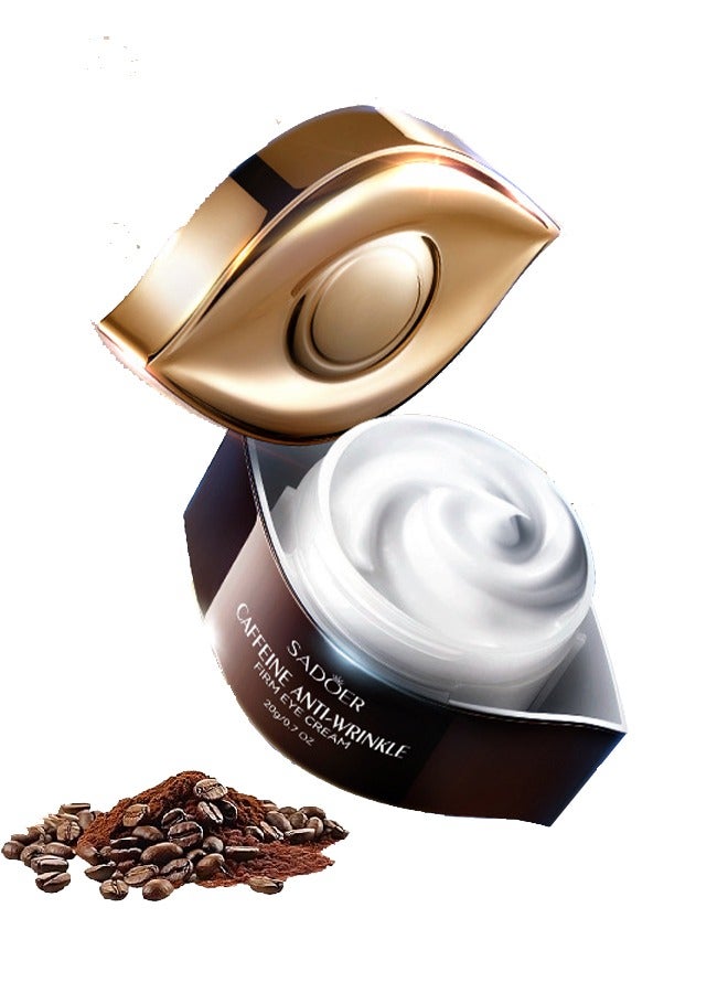 SADOER Caffeine Anti-Wrinkle Firm Eye Cream，for Dark Circles and Puffiness - Dark Circles Under Eye Treatment Serum to Reduce Wrinkles, Fine Lines, and Eye Bags, Hydrate Eye Area 20g - Image 1