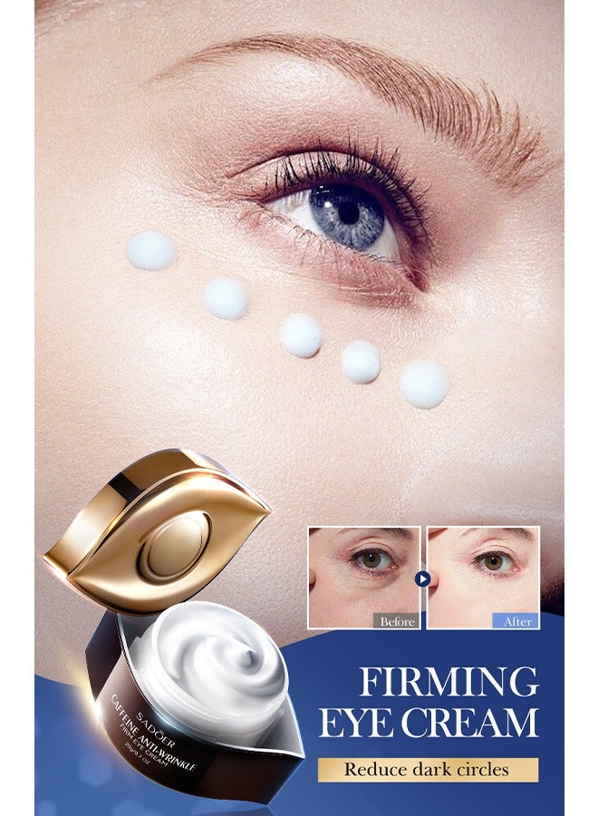 SADOER Caffeine Anti-Wrinkle Firm Eye Cream，for Dark Circles and Puffiness - Dark Circles Under Eye Treatment Serum to Reduce Wrinkles, Fine Lines, and Eye Bags, Hydrate Eye Area 20g - Image 2